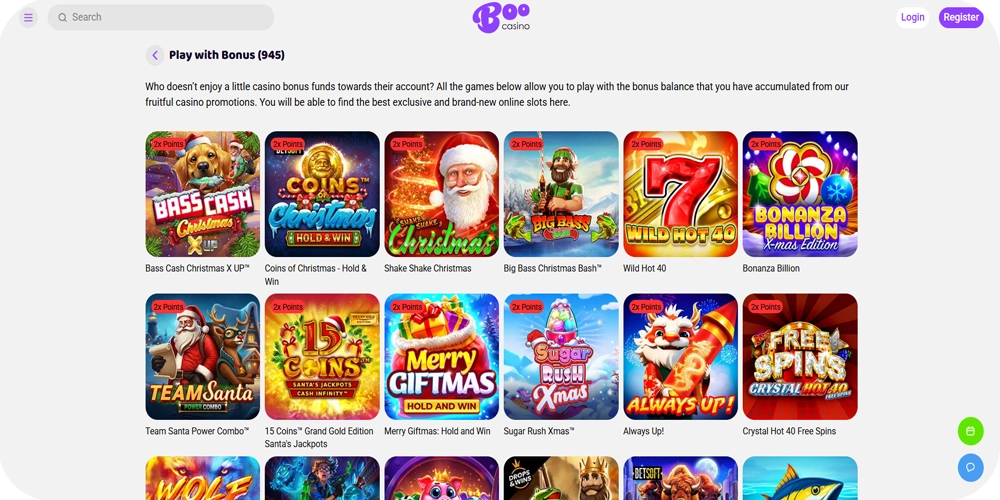 Boo Casino Canada Bonus Games