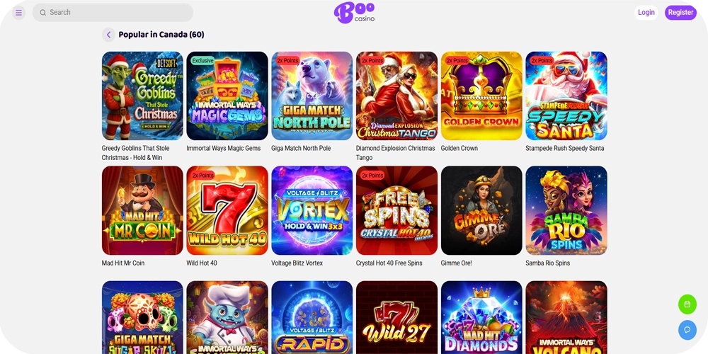 Popular Boo Casino Slots in Canada