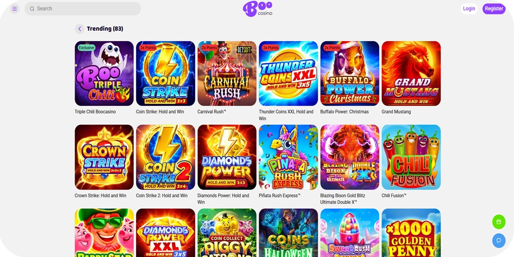Trending Titles at Boo Casino Canada
